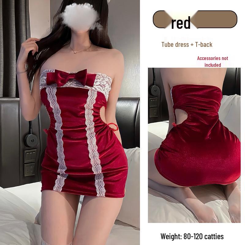 Сексуальный меховой комплект из трех предметов на тему оленей для женщин