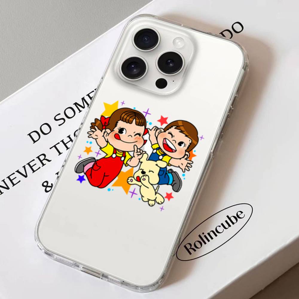 Чехол для телефона Fujiya Milky Peko Chan Для IPhone 17 16 15 11 14 12 13 16 Pro Max X XR XS Max Plus Прозрачный Мягкий Чехол