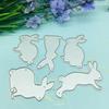 Metal Cutting Dies Easter Bunny Die Cut Mold Animal Rabbits Decoration Craft Knife Mold Punch Stencils for DIY Scrapbook