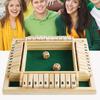 Shut The Box Board Game 4 Players Wooden Table Math Game Kids Adults Family Night Party Educational 4-Side 10 Number Dice Classic Tabletop Game