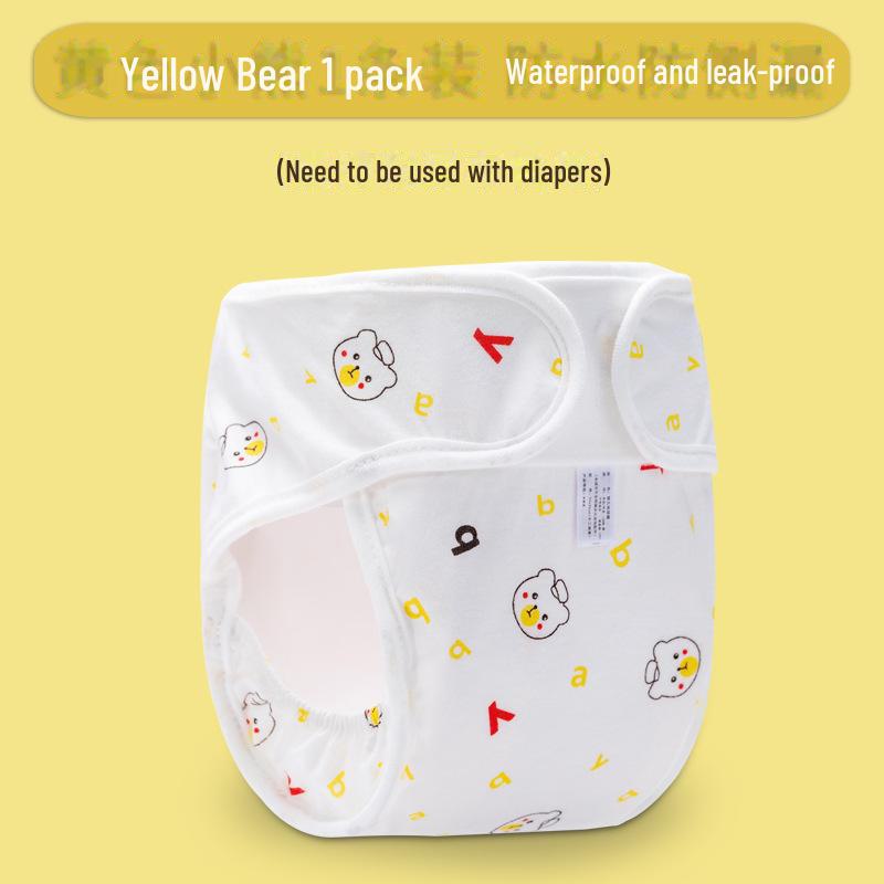 Водонепроницаемые хлопковые подгузники-трусы с мультяшным принтом - для новорожденных с защитой от протекания