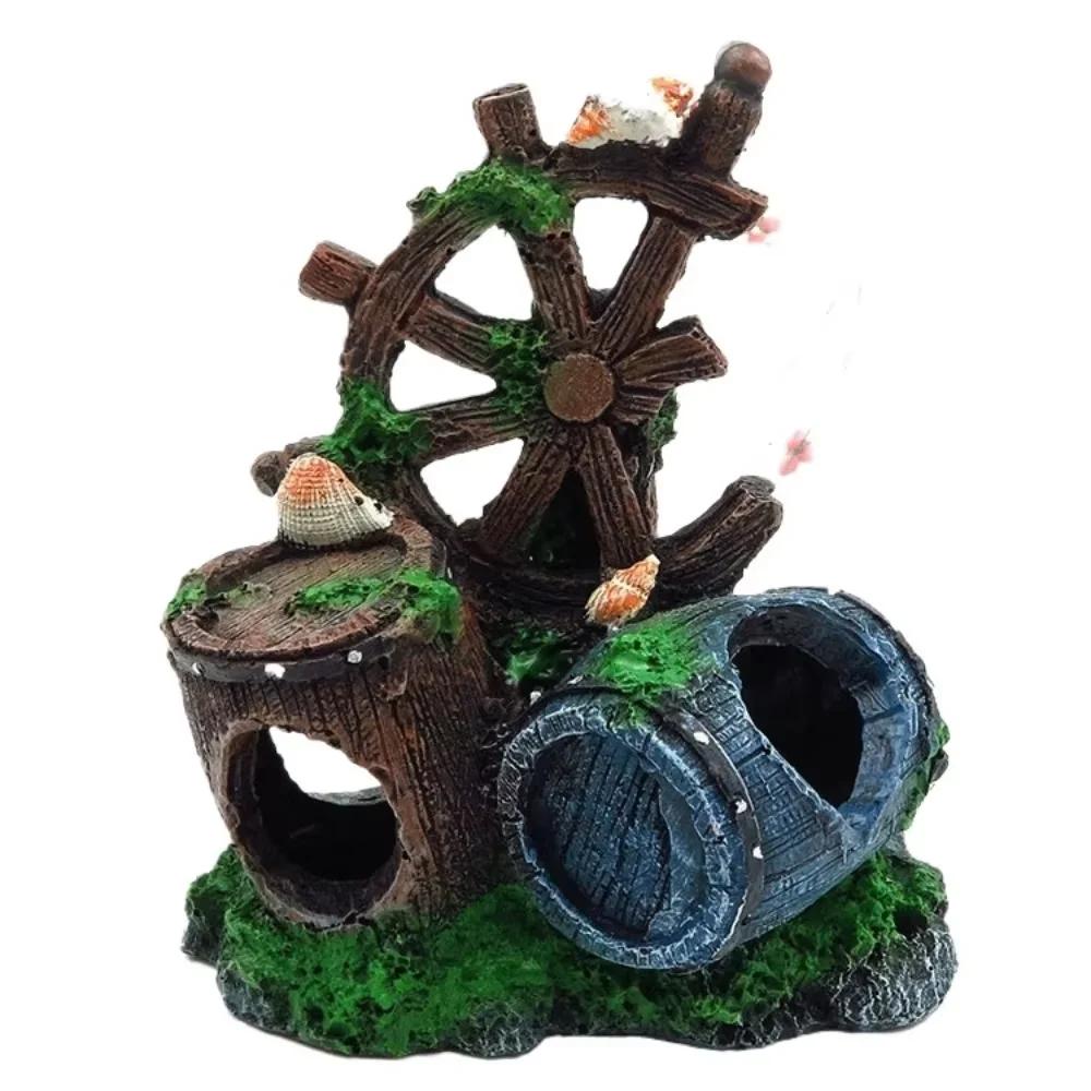 Аквариум Искусственная Бочка Пещера Смола Украшения Декорации Ландшафтные Аксессуары Для Аквариума Аквариумные Декоративные Принадлежности