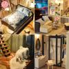 moin moin Dollhouse Miniature Handmade Kit Set Modern Modern Model Room Style Interior Stylish Light Acrylic Case Two-story building/LED +