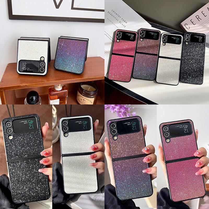 Роскошный чехол с милым медведем и блестками на короткой цепочке для Samsung Galaxy Z Flip 4, чехол 5G для Galaxy Z Flip3, противоударный чехол