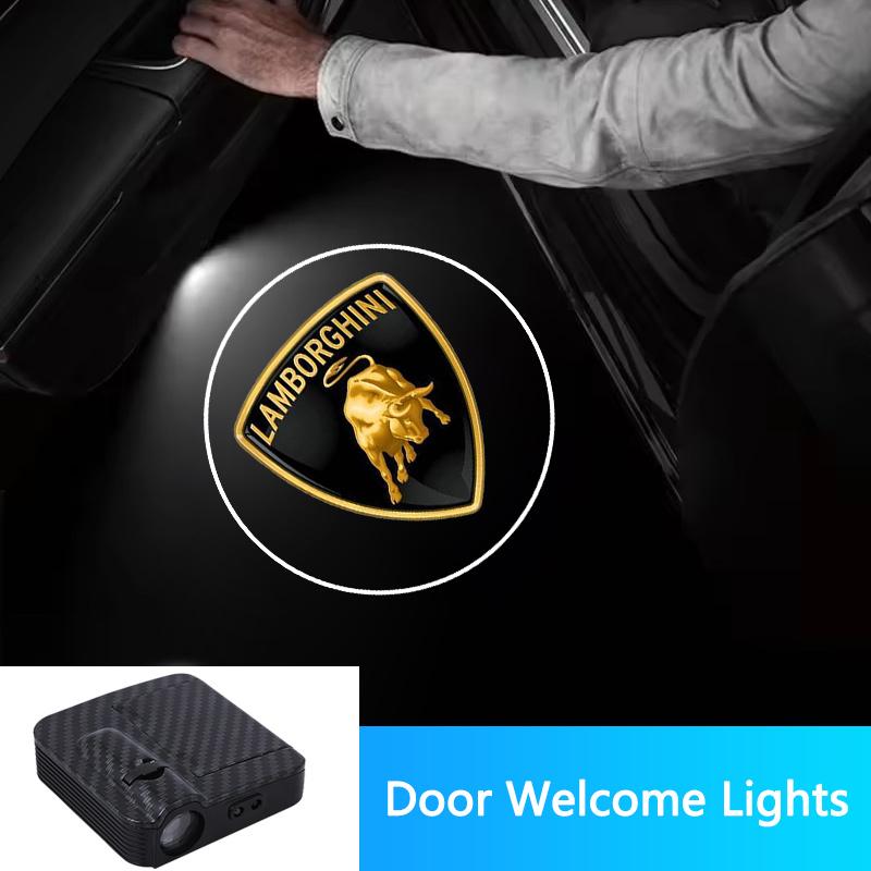 Sticker Car LED Door Welcome Lights Laser Projector Retrofit Light For Lamborghini LP570 LP610 Urus LP700 EVO Auto Accessories qer3