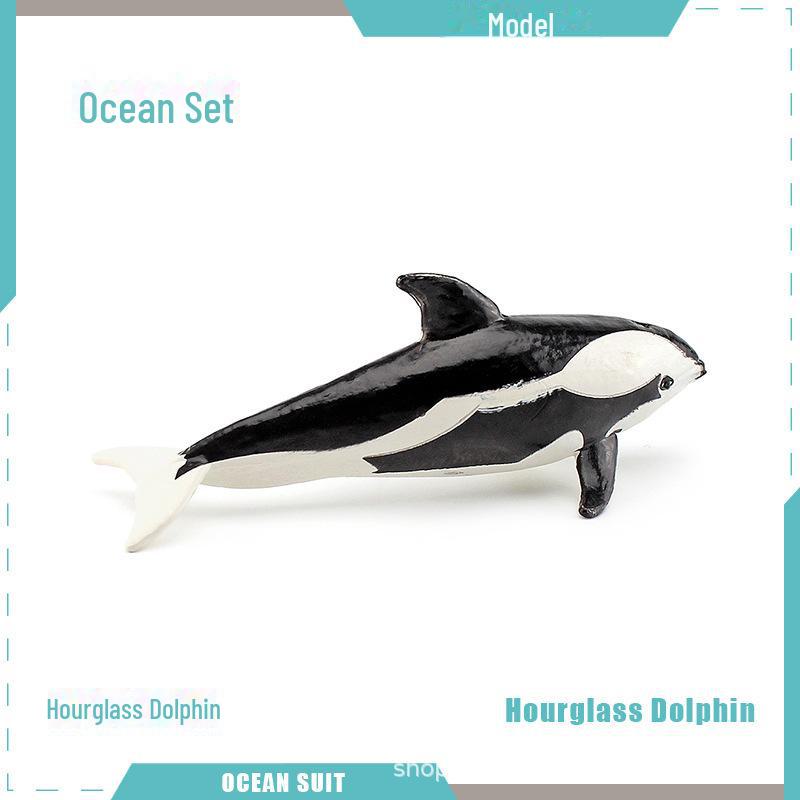 Набор моделей морских животных: Акула, черепаха, дельфин, кит, пингвин, краб и существа морского дна