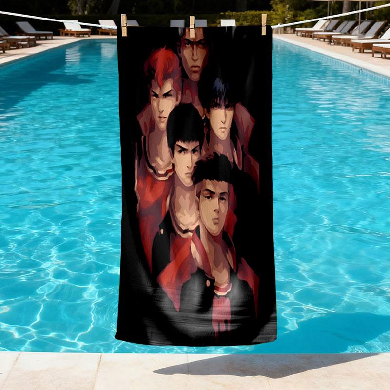 SLAM DUNK Print Beach Towel Design, Soft, Lightweight. for Home Bathroom, Spa, Pool, Yoga, Surfing, Camping, Gift for Family, Friend