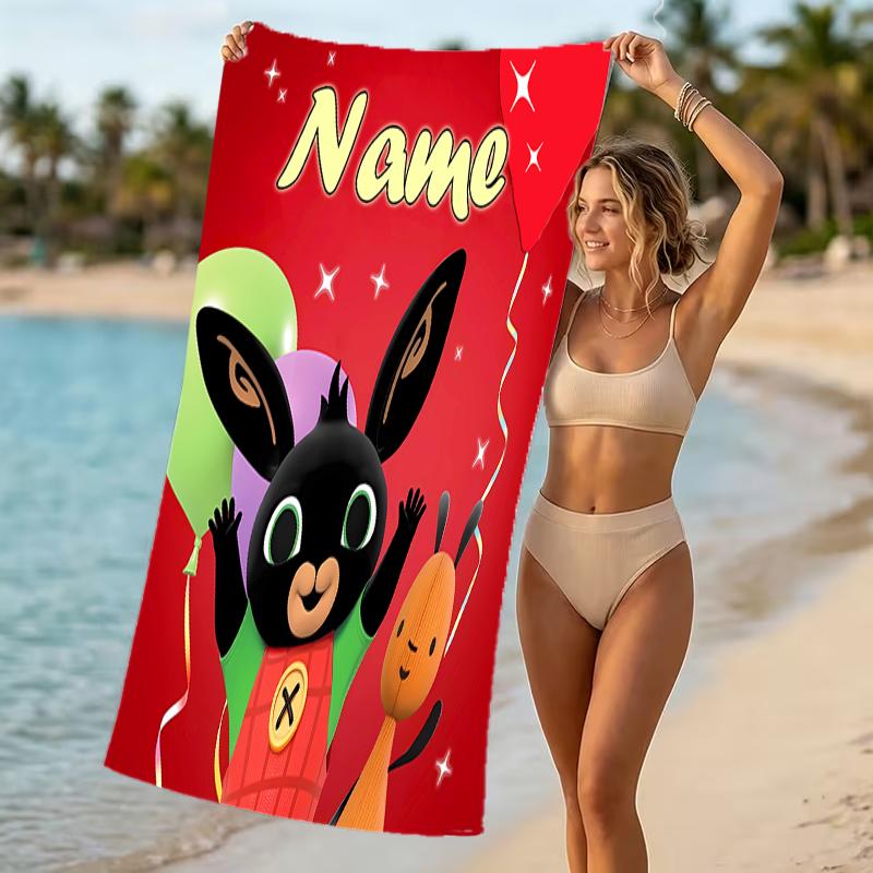 Customizable personalized beach towels Bing themed designs.Suitable for the beach, yoga, sports;ideal as beach accessories