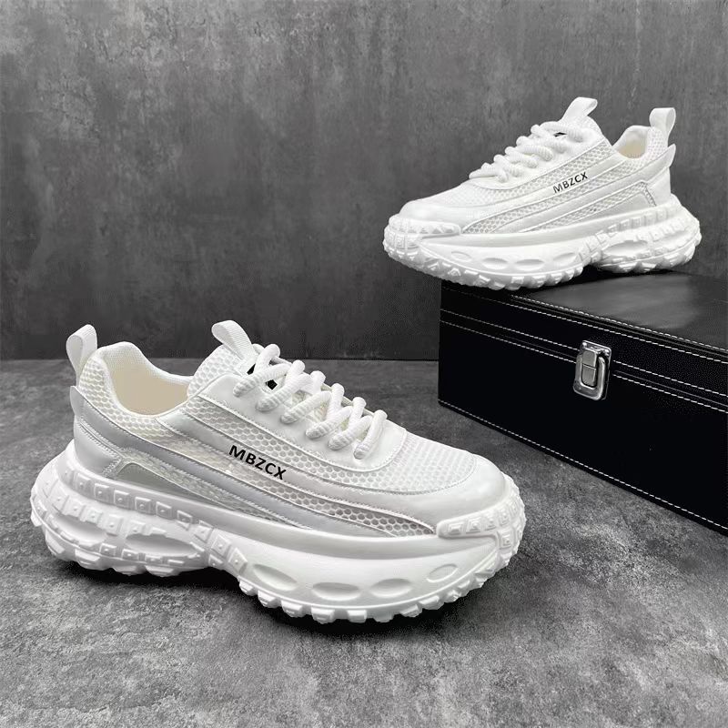 Men's Shoes 2025 Summer New Thick-soled Heightening Casual Dad Shoes Internet Celebrity Same Men's Breathable Sports Mesh Shoes