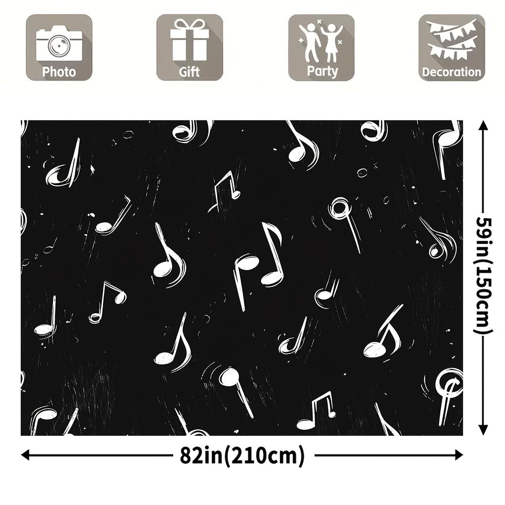 1 piece of Bobo-style music note background fabric, made of polyester, suitable for wedding and general decoration purposes