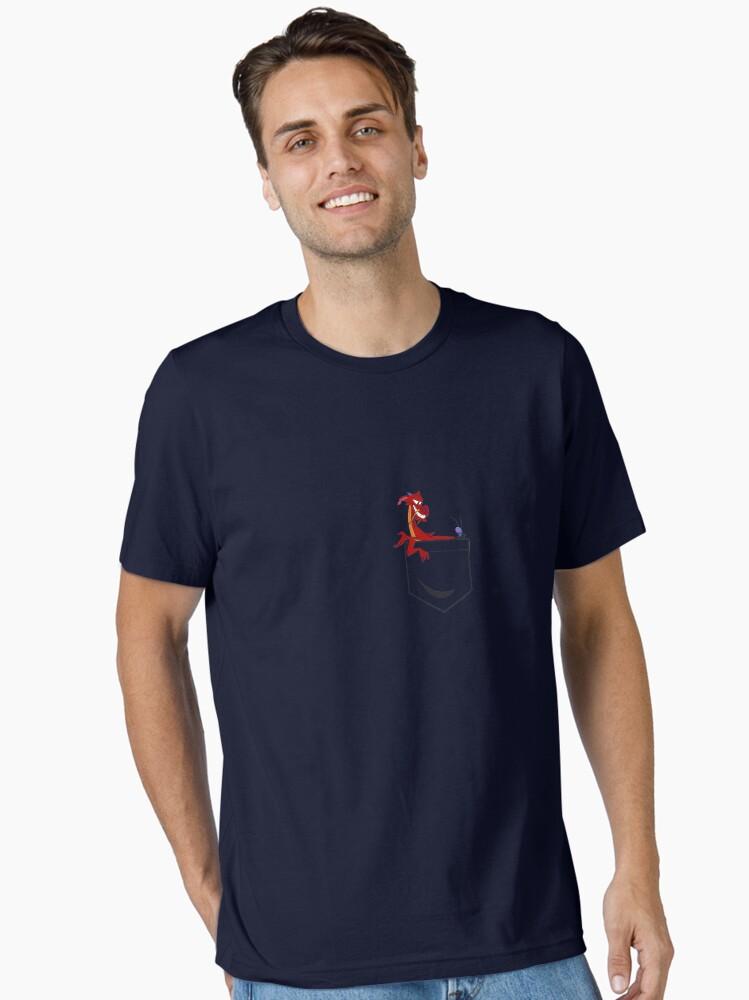 Mulan Mulan Mushu Left Chest Pocket Graphic T-Shirt Essential T-Shirt