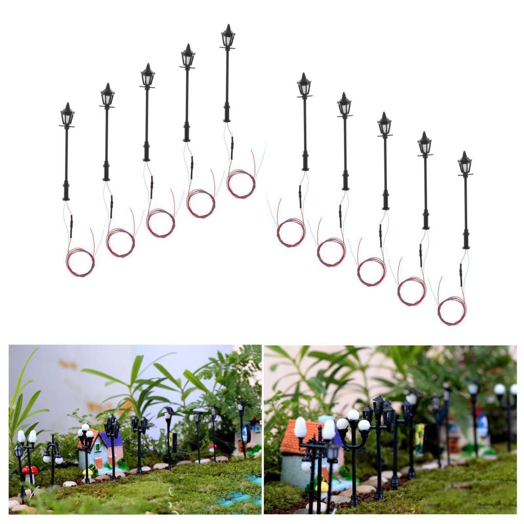 10 шт. светодиодных уличных фонарей для железной дороги, калибр 1100 HO, яркие и энергоэффективные