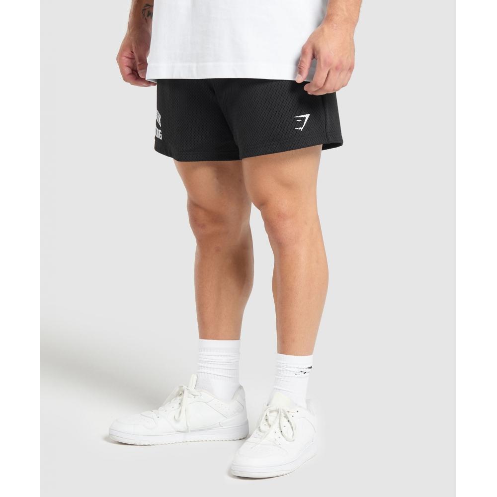 Gymshark Подъемные сетчатые шорты 5, черные A1b1j Bb2j