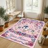 Dreamy Clouds Theme Soft Crystal Velvet Rug Custom Name & Text Print Non Slip Floor Rug for Bedroom Living Room