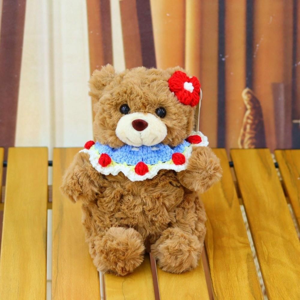 Romantic Bear Wear Rose Doll Woven Valentine's Day Ornament Gifts for Kids Rose Bear Doll  Shop