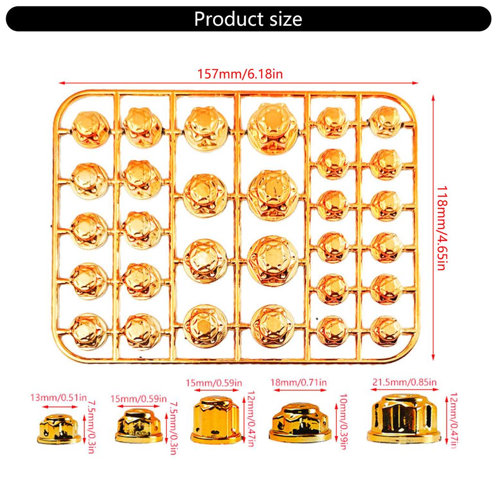 Motorcycle Bolt Covers 30Pcs Motorbike Screw Nut Bolt 5 Size 13mm-21.5mm Motorcycle Screw Nut Covers Decoration