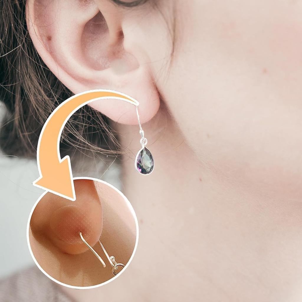 Invisible Ear Lobe Support Patches for Heavy Earrings 60pcs Clear Earlobe Protector Stickers | Pain-Free Anti-Tearing & Sagging Solution (2.8"x1.6")