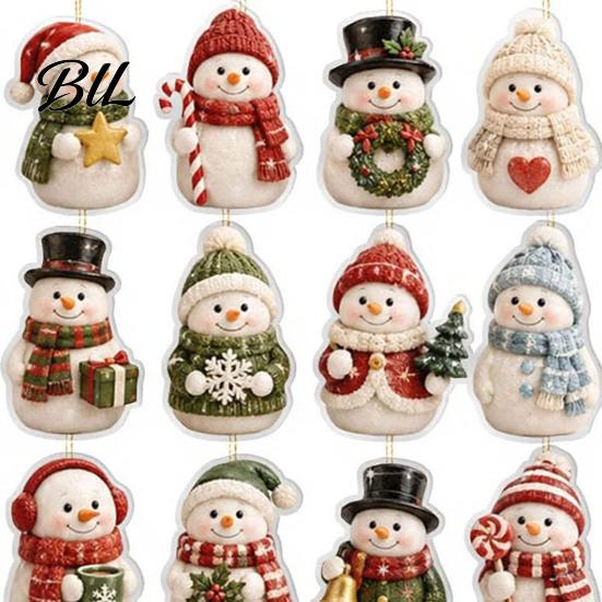Advent Calendars for Girls Boys Snowman Christmas Countdown Calendar, 24-Day Acrylic Ornament Set with Winter Birthday Gifts Children Figures,