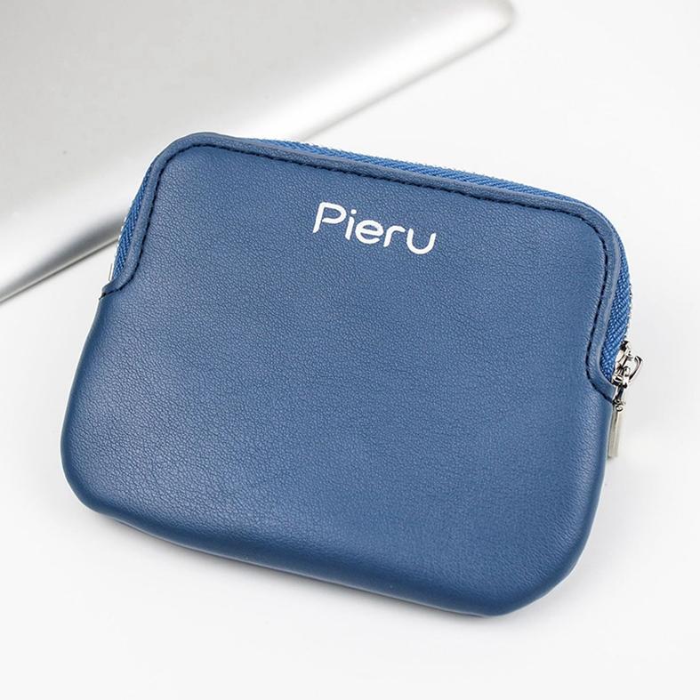 Портативный кожаный мини-многофункциональный чехол для ключей с монетами, однотонный кошелек-клатч на молнии