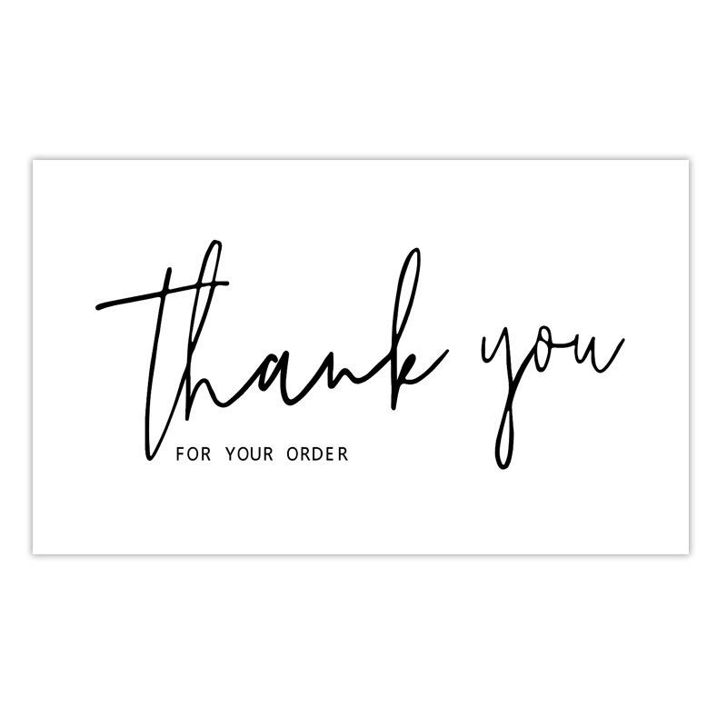 Black Thank You Greeting Cards, 50 Sheets/Pack