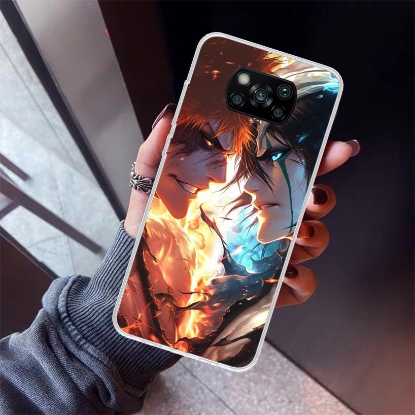 Kurosaki Ichigo Bleach Phone Case For Xiaomi Poco X7 X6 X5 Pro F7 Ultra Redmi 15C 15 13 13C 12 12C 10 10A 10C 9 9A 9C 9T Shell P