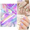 1 упаковка, голографическая целлофановая наклейка для дизайна ногтей, наклейки из стекла Авроры, ледяная бумага, украшения для дизайна ногтей 5*20 см