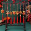 Red Lucky Hanging Lanterns Mini Chinese New Year Lantern Decoration with Tassel for Spring Festival Wedding Party Decor