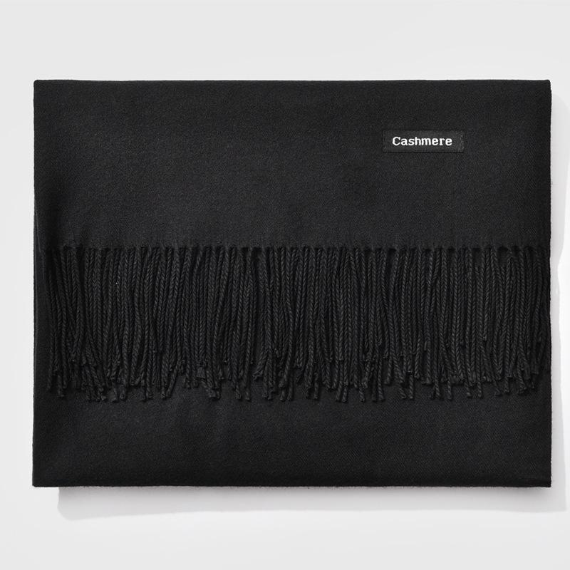 Fringed Cashmere Scarf Long Ladies Warm Solid Color Scarf Fall/winter Shawl