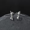 925 Silver Hypoallergenic Star Cross Earrings Fashion Unique Design Gothic Style New Trendy Versatile Earrings Jewelry for Women