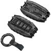 Metal Key Fob Cover Compatible With 2018- Toyota RAV4 Camry Corolla Avalon C-HR Prius GT86 Highlander Full Protection Key Case Shell 4 Keys Vacuum