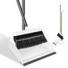 Almcmy Broom and Dustpan Set, Freestanding, Long Handle, Indoor/Outdoor Use, Adjustable Length, Easy Assembly, No Bending, Windproof, Suitable for Flo