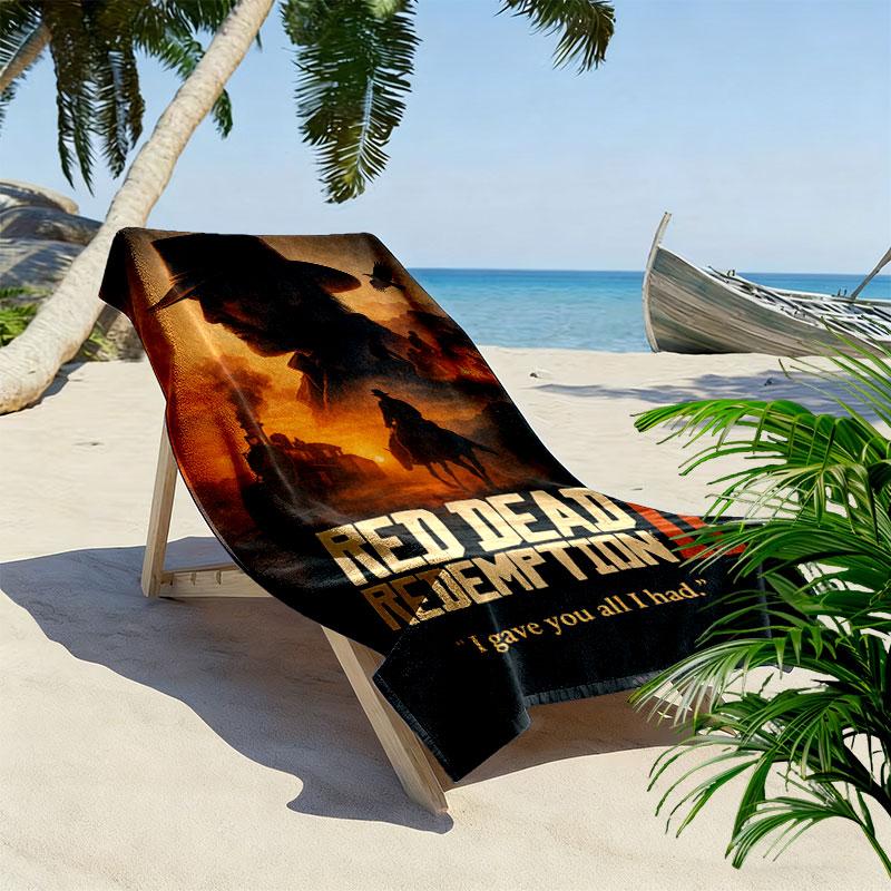 RDR2 poster Print Beach Towel, Large Soft Quick Dry Towel for Beach Camping Swimming