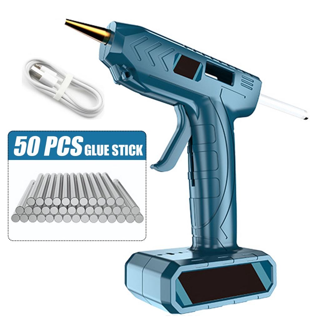 Беспроводные клеевые пистолеты для горячего расплава 5400 мАч со 100/50/20 шт. клеевых стержней, медное сопло, аккумуляторные клеевые пистолеты для горячего расплава, инструмент для ремонта поделок своими руками, USB 80 Вт