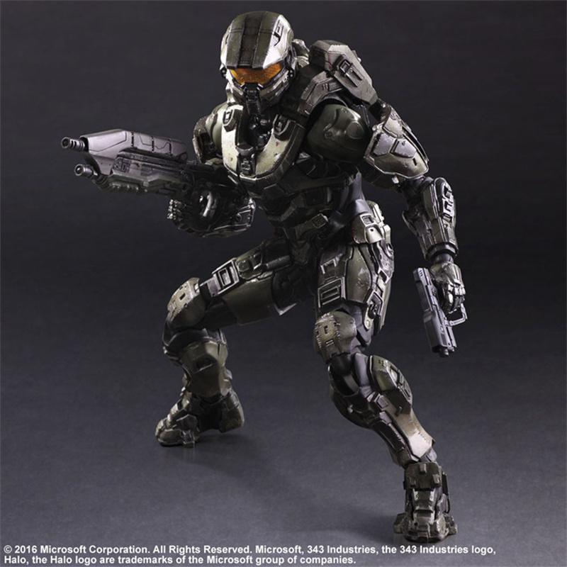 26 см аниме Play Arts KAI HALO 5 Guardians No.1 Master Chief Movie Anime ПВХ Фигурки Коллекция игрушек Модель Подарок для мальчика