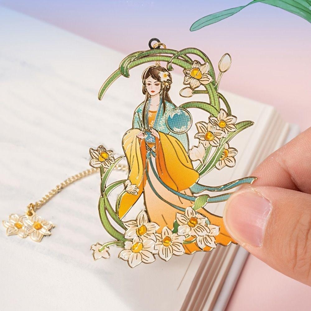 With Tassel Pendant Bookmarks Hollow Pagination Mark Retro Book Clip Book Lovers
