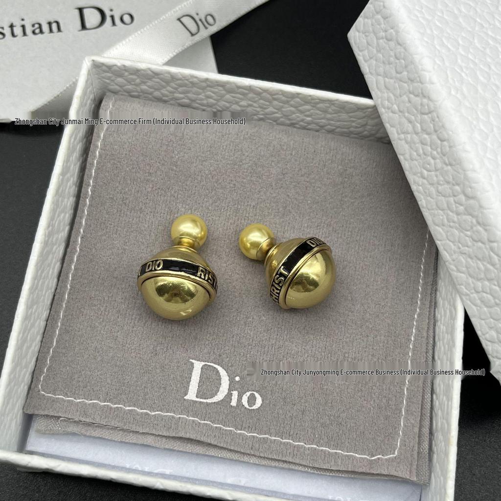 Ретро Антикварные Золотые Овальные Гвоздики с Черной Эмалью и Жемчугом для Женщин