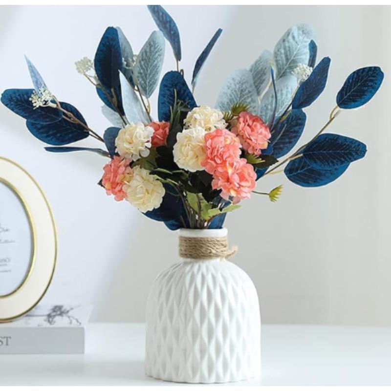 Plastic Vase-Simple, Elegant and Beautiful,Suitable for Family Living Room Office Flower Arrangement(White, Beige, Grey, Pink)