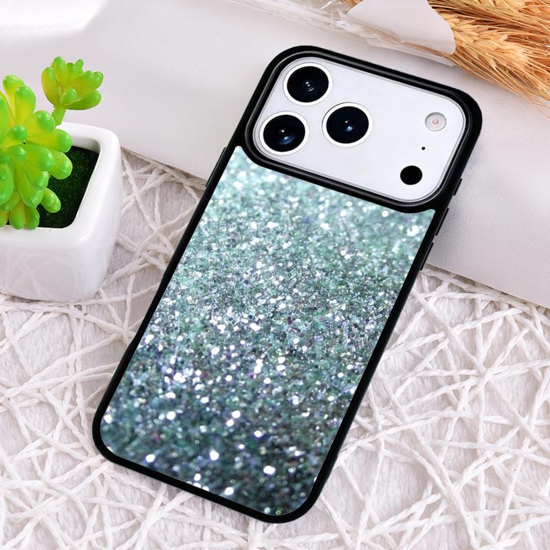 Чехол для телефона с блестками цвета мяты, противоударный, для iPhone 17 Air 16e 15 11 12 14 13 Pro Max, Cover Coque