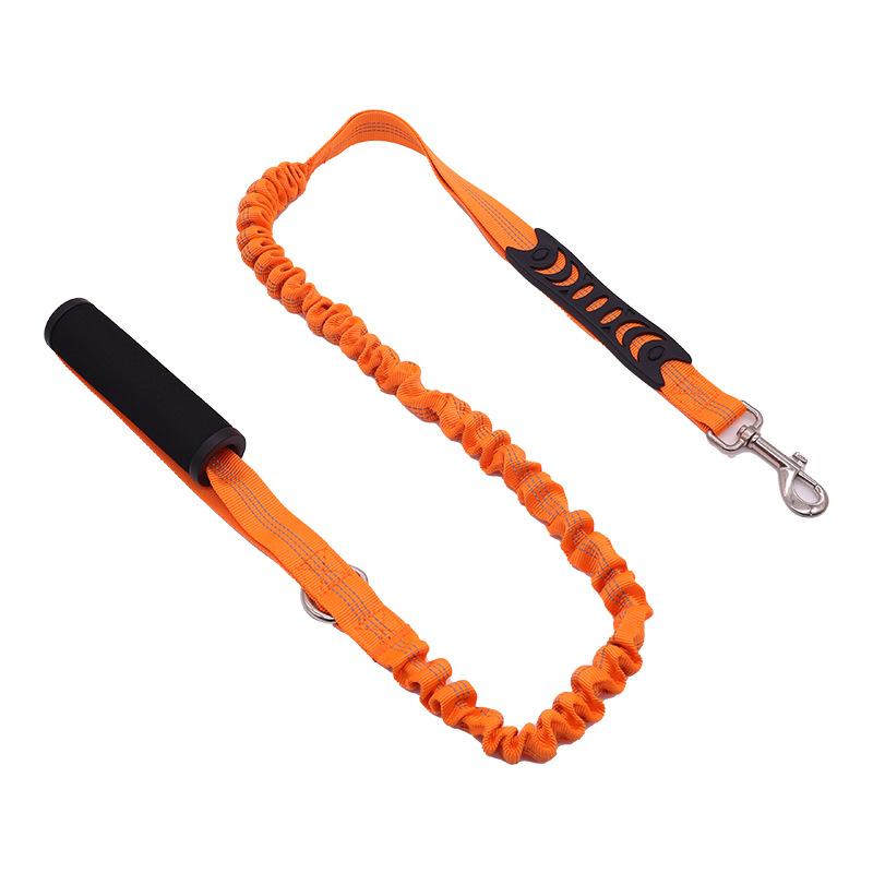 Solid Pattern Double-Headed Nylon Eco-friendly Classic Running Dog Walking Leash Ribbons for Large Breed Pets Anti-Tangle