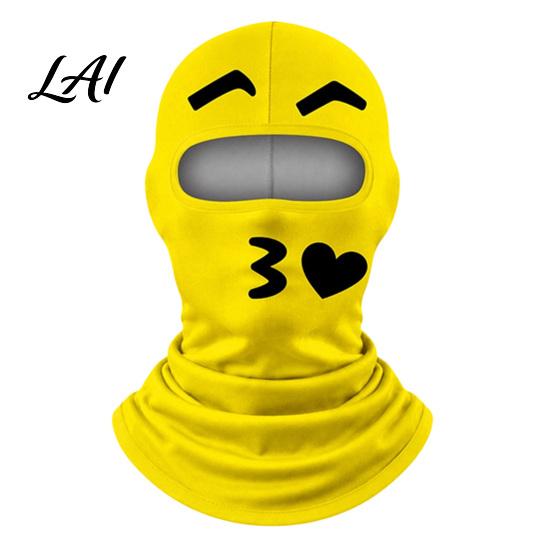 Digital Print Mask Funny Expression Balaclava Ski Mask Windproof Face with Dust Proof Cycling Neck Gaiter Winter Full Hood for Skiing Snowboarding