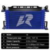 AN10 10Row Aluminum Oil cooler W/ 262mm Mounting Bracket Kit Trust Type  7/8"-14 UNF accessories for vehicles Black/Blue