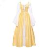 S~5XL Large Size Women Retro Cosplay Dress Medieval Renaissance Retro Dress with Square Collar Bundled Waist Halloween Party