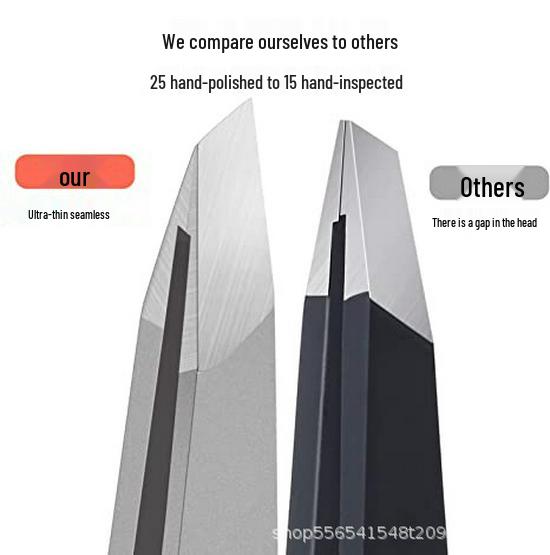 Stainless Steel Precision Eyebrow Tweezers and Beard Shaping Pliers with Frosted Laser Finish