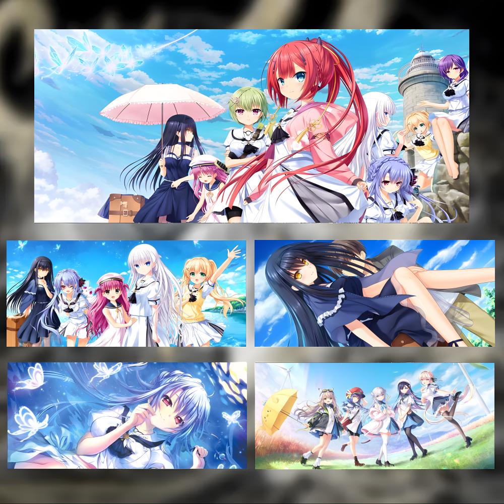 Sweet Emotional Anime Ssummer Pockets Mouse Pad Large Thick Desk Pad Stitched Edges Gaming Mouse Mat For Pc