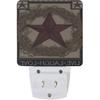 Plug-in LED Night Light Lamp with Light Sensor, Country Primitive Barn Star Wreath Live Laugh Love Daylight White, 2-Pack