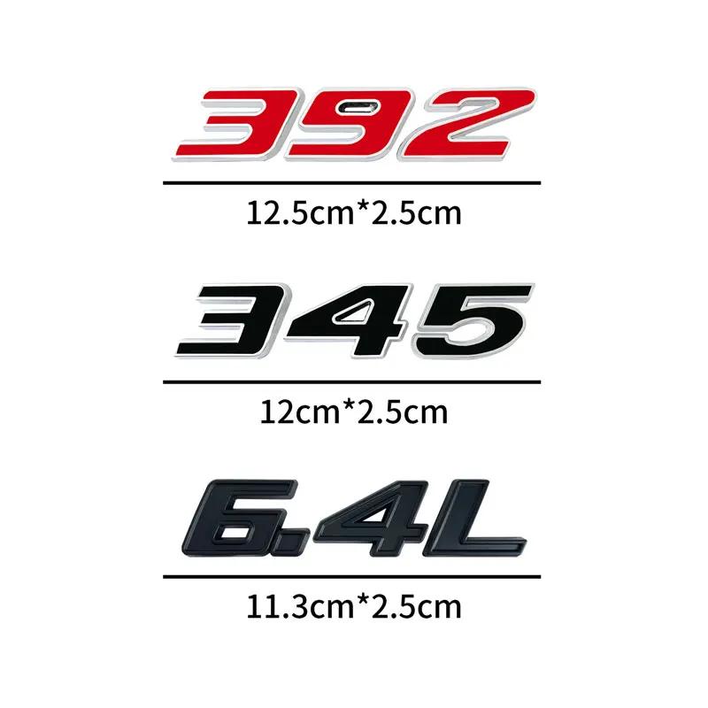 Металлическая 3D-наклейка на автомобиль 392 345 6.4L, эмблема, боковая наклейка на крыло автомобиля, задний багажник, бампер, задняя наклейка для Hemi Charger Challenge