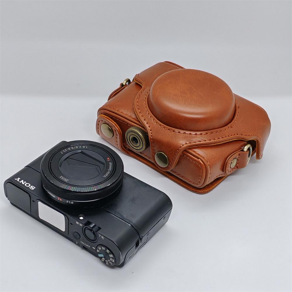 Чехол-сумка из искусственной кожи для камеры Sony RX100 M7 RX100II RX100 M3 RX100III M4 M5 M6, плечевой ремень, защитная накладка на весь корпус