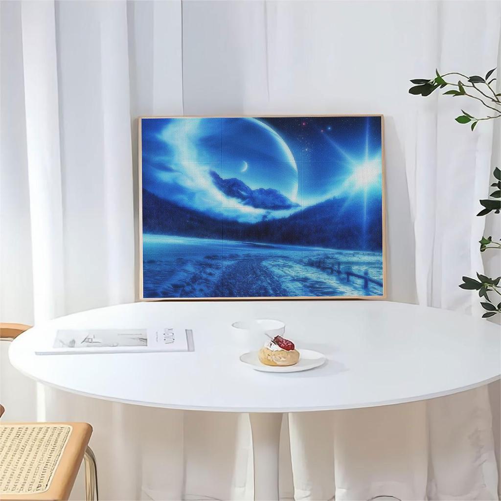 5D алмазная живопись пейзаж полный круглый горный хрусталь мозаика луна вышивка современное украшение дома подарок 30x40 см