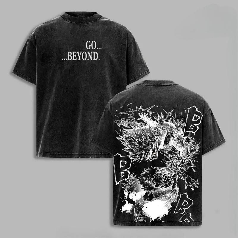 Графическая футболка Кацуки Бакуго Моя геройская академия Аниме Винтажная выстиранная футболка оверсайз Мужская Женская одежда Хлопок Футболка с коротким рукавом