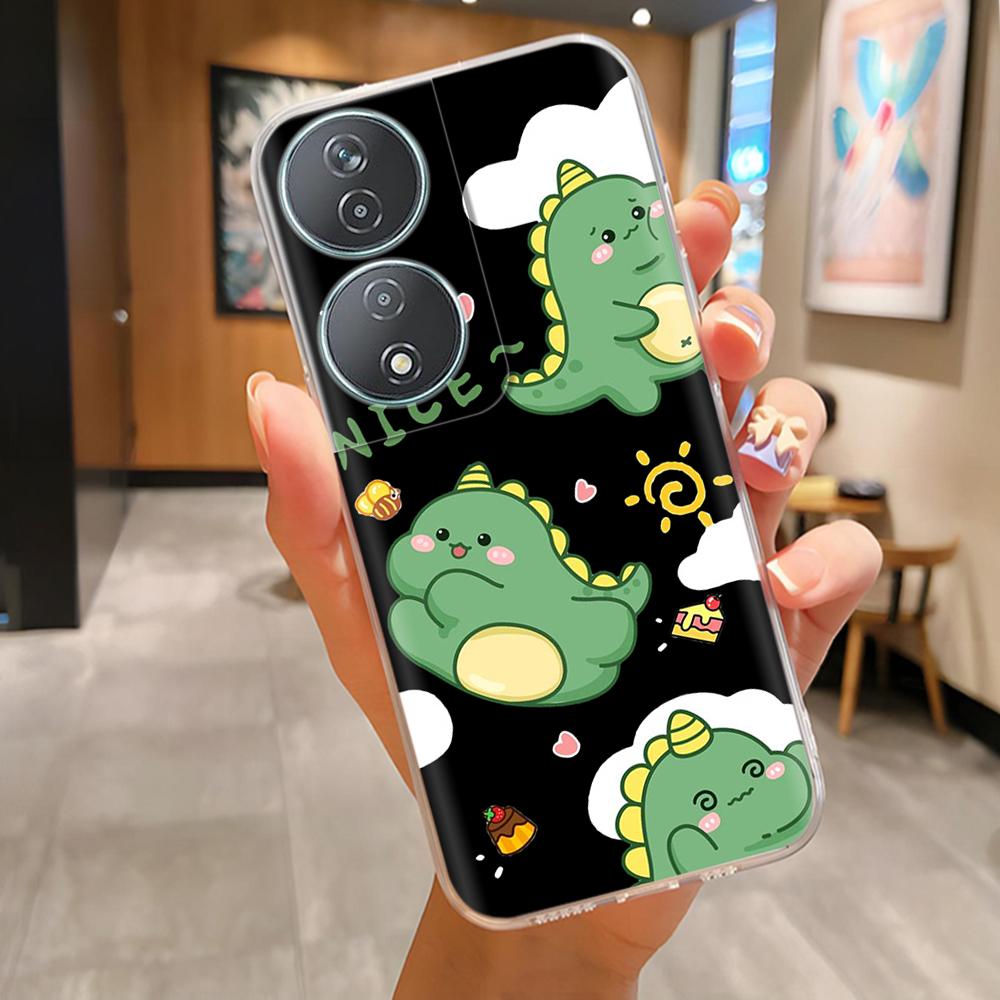 For Honor 90 Smart Case Soft Silicone Bumper Painted Flower Panda Cases For Honor 90Smart Phone Case CLK-NX1 Cover Coque Fundas